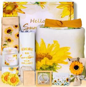K006llc01ye Aollewoiti 13pcs Birthday Gifts For Women Get Well Soon Gift Baskets Care Queen Yellow