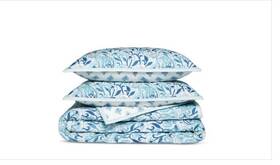 Aqua 197300115869 Printed Reversible King Quilt And Shams 3pc Set Blue New