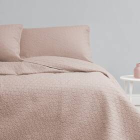Cv4724pnkqb Ardor Boudoir Cv4724pnkqb/kb Chloe Quilted Coverlet Set Powder Pink - 240x220cm