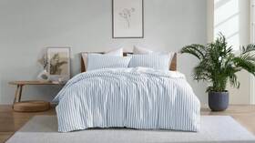 Qs4854bludb Ardor Boudoir Frankie Stripe Quilt Cover Set Blue - Double