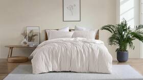 Qs4854natqb Ardor Boudoir Frankie Stripe Quilt Cover Set Natural - Queen