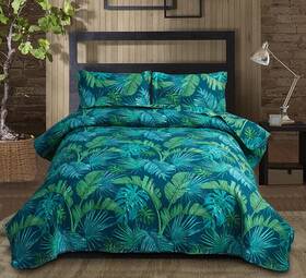 Arl Home 192408550727 Bedspread Coverlet Set Queen Size Quilts Bedding Leaves Spring Summer