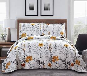 Arl Home 192408555883 Bedspread Coverlet Set King Size Floral Quilts Bedding Lightweight