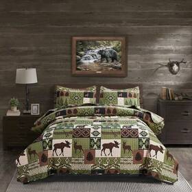 Arl Home 192408556330 Quilts Set Queen Size Rustic Quilt Bedspread Coverlet Bedding Lod