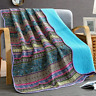 Au-qc-fugu-blue-6078 Newlake Quilt Throw Blanket With Reversible Floral Patchwork 692756635287