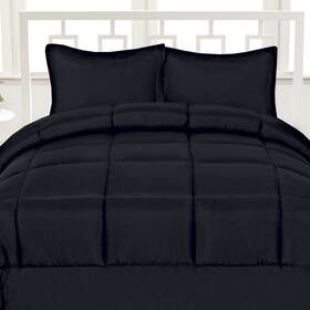 Aurora Bedding 641427571591 Luxurious Down Alternative Soft Solid Color Comforter Box Stitch Brushed Micr