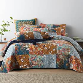 Autumn Dream 791137638913 Cotton Bedspread Quilt Sets Reversible Bedding Coverlet Comforter Paisl
