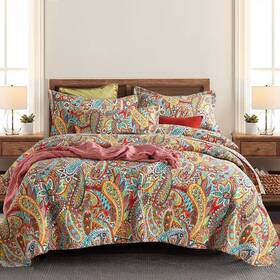 Autumn Dream 794855940801 Cotton Bedspread Quilt Sets 3 Pieces Reversible Comforter Coverl