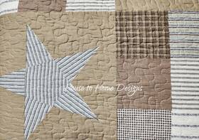 Ava Taylor 789303110875 Desert Star 3pc Cal Super King Quilt Set Farmhouse Country Brown Cabin Plaid