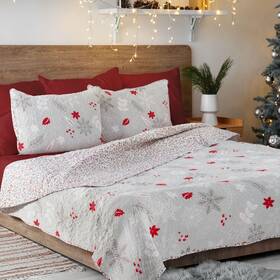 Avanti Linens 021864418350 King Quilt Set Soft And Cozy 3-piece Bedding With Matching Shams Holiday Ho