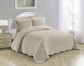 Azore Linen 665752516478 Solid Bedspread Quilt Coverlet Bedding Set Embossed With Seamless Geometric D