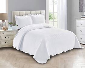 Azore Linen 665752516850 Solid Bedspread Quilt Coverlet Bedding Set Embossed With Seamless