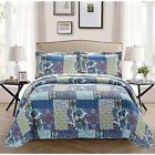 B01bqnnhig Fancy Linen Collection Bedspread Cover Floral Blue Teal 841380122575