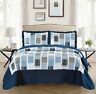 B01lyrc8ze Fancy Linen Quilts Collection Bedspread Cover White Navy 841380123909