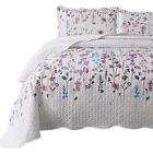 Ba521a4bm2ki Printed Quilt Sets Coverlet King Lilac Floral Pattern Lightweight Ba521a4bm2ki Printed Quilt Sets Coverlet King Lilac Floral Pattern Lightweight