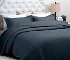 Ba611b1hl2fq Bedsure Solid Navy Blue Twin Basketweave Pattern Lightweight