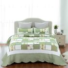Ba701b1bm1ki Bedsure Printed Quilt Coverlet Set Bedspread King Green Ruffle Ligh