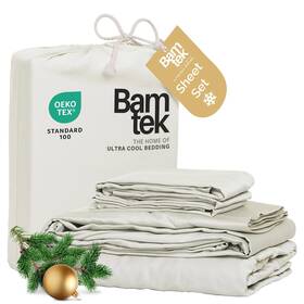 Bamtek 358547001457 100% Viscose From Bamboo Sheets Queen Size Super Soft Bedding Set 4pc Cooli