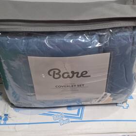 22481 Bare Premium Microfiber Quilted Twin/twin Xl Coverlet Set Blue