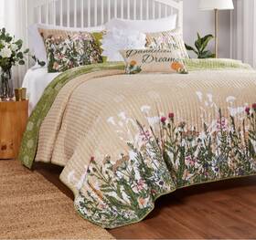 Barefoot Bungalow 636047418128 Dandelion Cotton Rich Quilt Set 3piece King 105 Inch X95