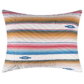 Gl-2402aks Barefoot Bungalow Painted Desert Thunderbird And Geometric Chevron Sham Sapphire