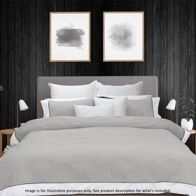 Rqcb-t250qb-pe Bas Phillips 250tc Breathe Cotton Quilt Cover Set Pewter - Queen