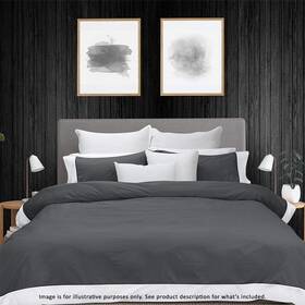 Rqcb-t251kb-ch Bas Phillips 250tc Breathe Cotton Quilt Cover Set Charcoal - King