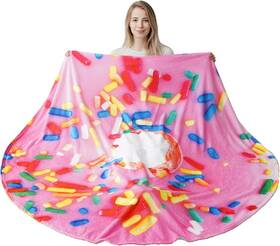 Ca19315 Battilo Home 71 Inch Pink Donut Blanket For Adult And Inches
