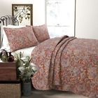 Bb01005051 Patchcreek Winter Spice Quilt Set Terrecotta Floral Paisley Reversible English