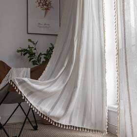 Bclbuste 723497207904 Boho Curtains Embroidery Linen 108 Inches Long 2 Pannels For Bedroom