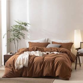 Bdear 717019801251 Linen Feel Dark Orange Duvet Cover Oversized Queen Size 98ftft L X W Perc