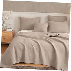 Jhw-585-k Be Home Dada Bedding Elegant Matelasse Bedspread Set - 100% Cotton King Taupe Brown