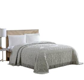 Beatrice Home Fashions 048986769115 Medallion Chenille Bedspread King Gray
