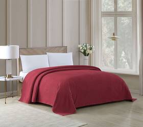 Beatrice Home Fashions 048986871016 Channel Chenille Bedspread King Burgundy
