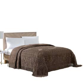 Beatrice Home Fashions 048986879241 Medallion Chenille Bedspread Full Chocolate