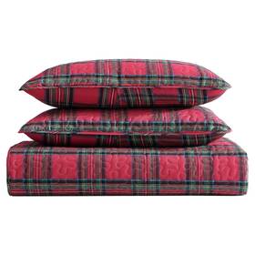 23holqtskgtpl Beatrice Home Fashions Lightweight King Holiday Quilt Bedding Set Tarick Plai