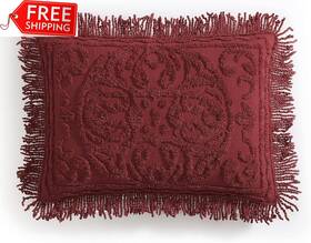 Beatrice Home Fashions 445038341382 Medallion Chenille Bedspread King Sham Burgundy