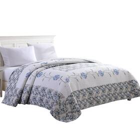 Beatrice Home Fashions B0b7z2b45j Carnation Floral Embroidered Quilted Bedspread