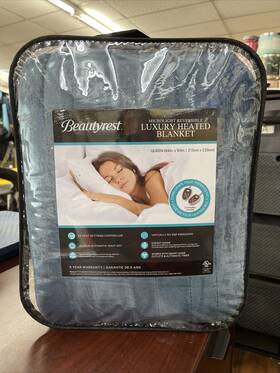 Br54-0660 Beautyrest Queen Heated Blanket With Sapphire Blue Finish