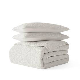 Becky Cameron 196901018418 Quilt Set With Shams Microfiber Breathable Machine Wash Natural 3-pcs