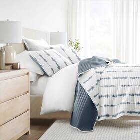 88167383 Becky Cameron Geometric And Floral Modern Reversible Quilt Shams Set -
