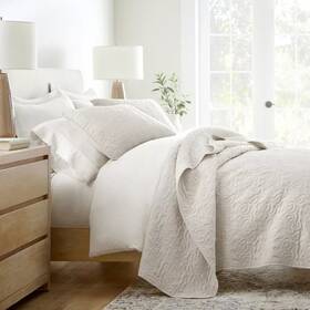 88167445 Becky Cameron Stripes Floral And Diamonds Quilted Coverlet Set With Shams -