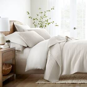 88167447 Becky Cameron Stripes Floral And Diamonds Quilted Coverlet Set With Shams -