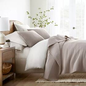 88167460 Becky Cameron Stripes Floral And Diamonds Quilted Coverlet Set With Shams -
