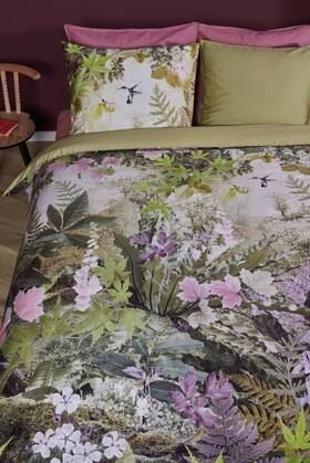 1607036 Bedding House Charming Sateen Cotton Quilt Cover Set - King Green