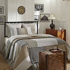 23359 Bedding Stripe Twin Patchwork Quilt Black Ashmont 3pc 70x90 Set Tan Plaids "