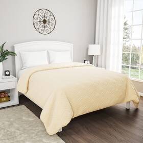 Bedford Home 886511525870 Solid Color Bed Quilt - Full/queen Ivory
