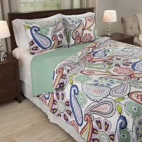 Bedford Home 886511903036 King Lizzie 3 Piece Quilt Set Multicolor