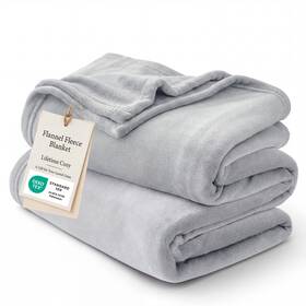 Bedsure 841745160129 Gentlesoft Fleece Blanket Twin Size 60 Inch X 80 Light Grey