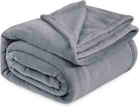 8541803689 Bedsure Fleece Bed Blankets Queen Size Grey - Soft 90 Inch X